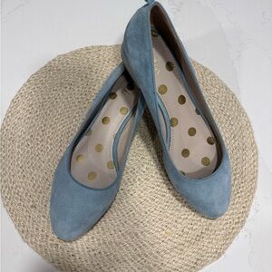 Boden Blue Ballet Flats with Polka Dot Lining